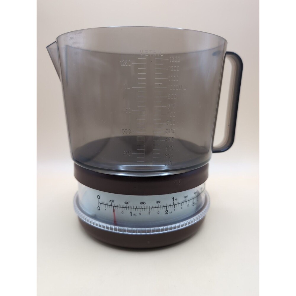 Kitchen Scale Adjustable Lightweight Plastic With 40 Oz. Pourable Measuring Cup - Picture 6 of 14